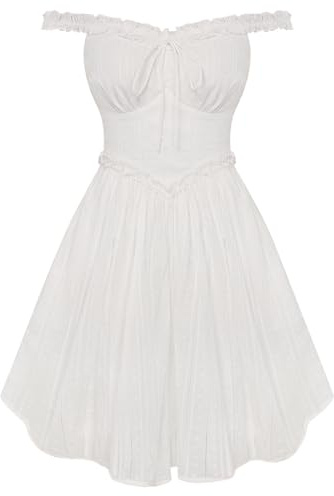 SCARLET DARKNESS Cottagecore Mini robe de style Renaissance sans manches avec col en V pour femme