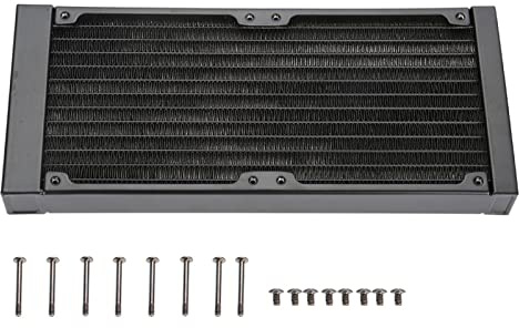 BONKZEBU 12-rörs PC-värmeväxlare, med Vattenavskiljare för Datorvattenkylningssystem, Skönhetsapparater, Industriell Utrustning (240 mm)
