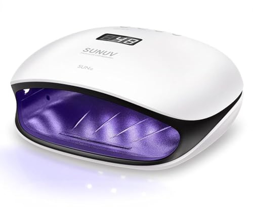 SUNUV UV LED Nail Lamp, UV Light for Nails Compatible with All Gel Polish, 36 LEDs with 4 Timer Settings, LCD Display for Home Salon SUN4 Black