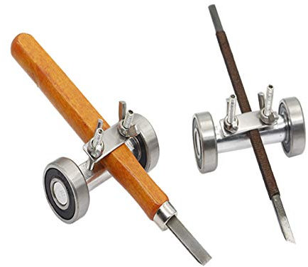 Honing Guide Wood Chisel Sharpener Fixed Angle Holder Sharpening Plane Iron Graver Tool Supplies, Silver (2pcs)