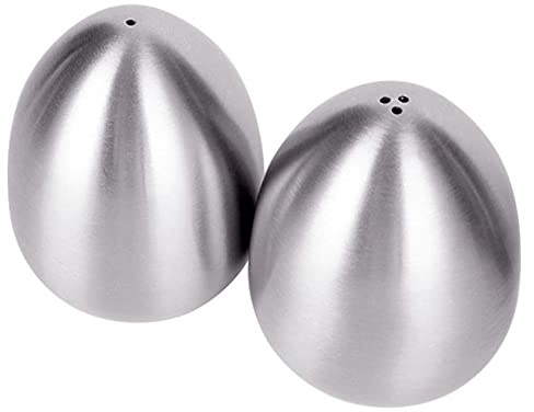 LATRAT Lot de 2 mini poivrières en acier inoxydable en forme d'œuf (1 trou et 3 trous)