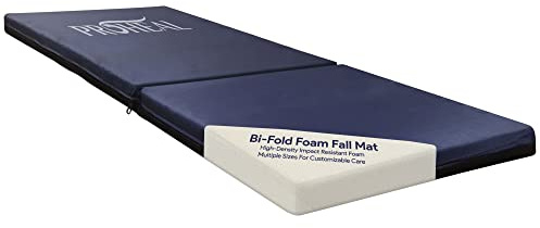 ProHeal Foam Fall Mat for Elderly - Thick Bi-Fold Fall Prevention for Seniors and Children - High-Density Impact-Resistant Safety Floor Mat - Handicapped Patients Bedside Safety 24” x 68” x 4”