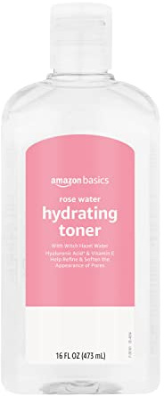 Amazon Basics Rose Water Hydrating Facial Toner, Alcohol Free, 16 fl oz