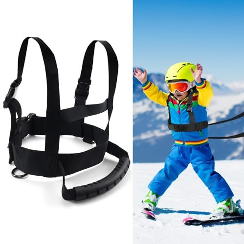 agctrler Ski und Snowboard Gurt für Kinder, Kinder Skischultergurt, Skating Trainingsgürtel, Ski Gurt mit Abnehmbarer Leine und Tasche, Schwerer Snowboard Schulter für Kinder Jungen Mädchen Anfänger