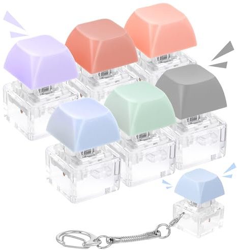 Amaxiu Fidget-Tastatur, grüne Schalter, Pastellfarben, 6 Stück (B), Clicker für Männer und Frauen