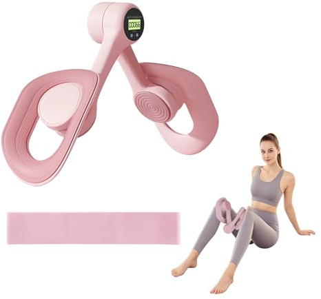 EliphonTowne Pelvic Floor Exercise Devices - Anti-Slip Design Kegel Pelvic Floor Trainer for Women, 15 LB Pink Resistance Band,Home Gym Equipment, Thigh Exerciser with Intelligent Screen Display