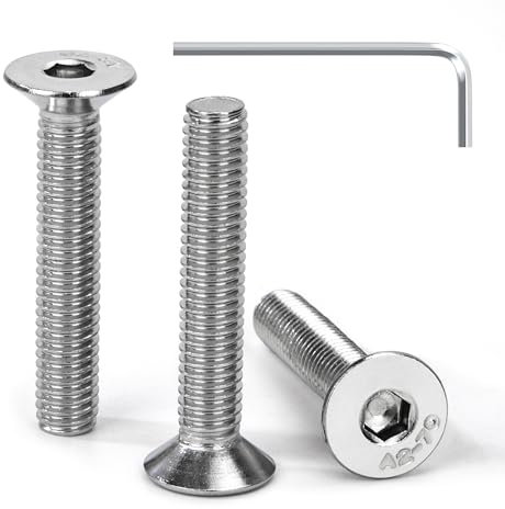 Tunejoy Tornillo Avellanado M6 x 35 mm Tornillos de Cabeza Avellanada Hexagonal de Acero Inoxidable A2 V2A Norma DIN 7991 con llave Allen Rosca Completa 30 Piezas