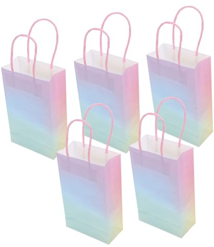 VALICLUD 5 Pezzi Sacchetti Colorati con Manici Confezione per Regali per Candy Bar Compleanni e Speciali