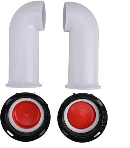 GANCEI IBC Adaptador de boquilla de salida de tanque de 90 grados PP 60 mm accesorios de válvula externa para barriles de agua de lluvia y almacenamiento de agua de jardín, paquete de 2