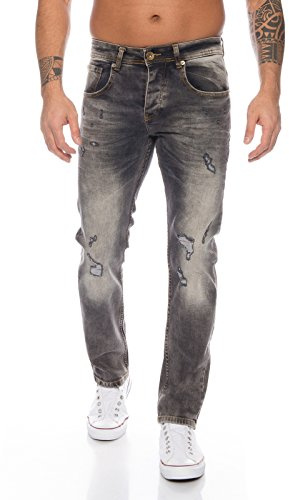 Rock Creek Herren Jeans Destroyed Darkgrey RC-2107 [W44 L38]