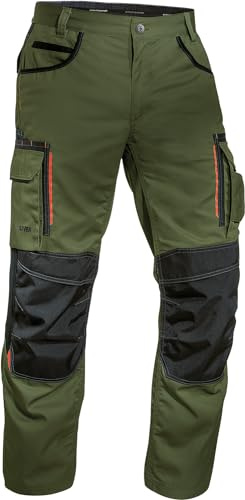 Uvex Pantaloni da Lavoro Tune-Up da Uomo - Pantaloni Cargo da Lavoro - 35% Cotone - Verde - 44