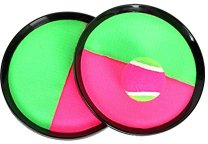 Toyvian Klettballspiel mit Klettball Fangscheiben Ballspiel für Kinder Erwachsene 2 Stück