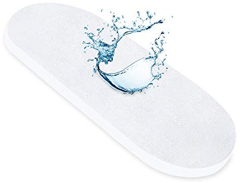Ultra-Soft Waterproof Moses Basket Mattress Protector - Terry Viscose Cover (77x30cm) Fits All Standard Moses Baskets, Breathable & Hypoallergenic, White