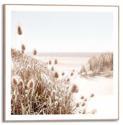REINDERS Gerahmtes Bild, Strand, Wohnzimmer, Bilder, Wanddeko, Room Decor, MDF, Beige, 50 x 50