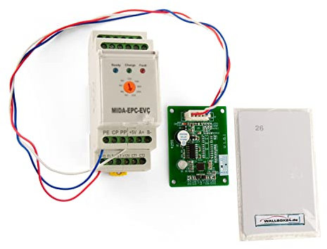 Wallbox24 Ladesteuerung Lade Controller Laderegler EPC EVCD mit RFID Zugangskontrolle Einstellbarer Ladestrom für Festanschlusskabel Wallbox