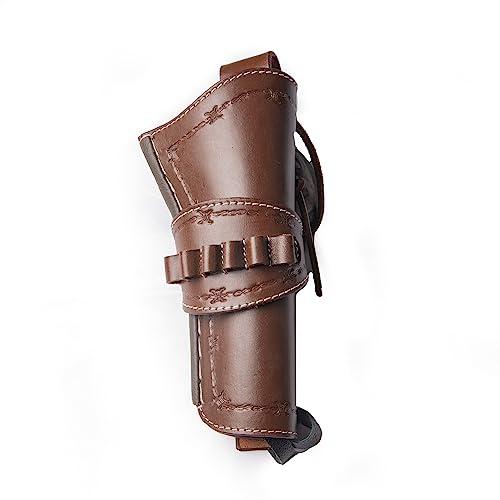 Hulara Leather Cowboy hölster med Ammo Loops, .45 bil.45 ACP and .44 Cal. Western Holster passar 4 tum till 6 tum Western Gun Belts Holster 45 Revolver