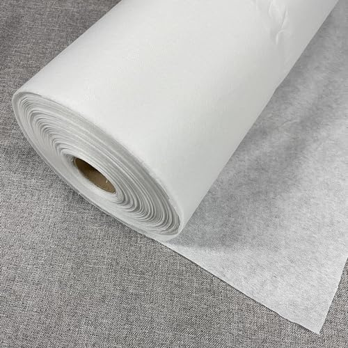 Tissu thermocollant à repasser pour la couture Entoilage thermofusible uni côté Léger Blanc (30g - 2 mètres)