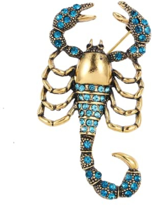 Broche scorpion pour femme dans une pochette cadeau, taille unique, Métal, Cristal