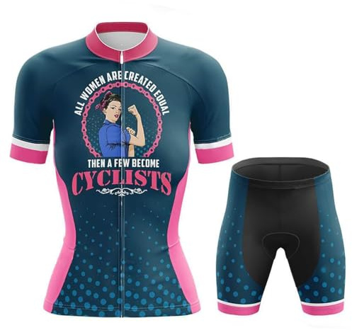 Conjunto Ciclismo Mujer Verano Maillot Bici MTB Manga Corta Ropa Ciclista,Traje Bicicleta Camiseta Ciclo y Culotte Shorts con 19D Gel Acolchado,Completa Jerseys Transpirable Secado Rápido(13,XL)