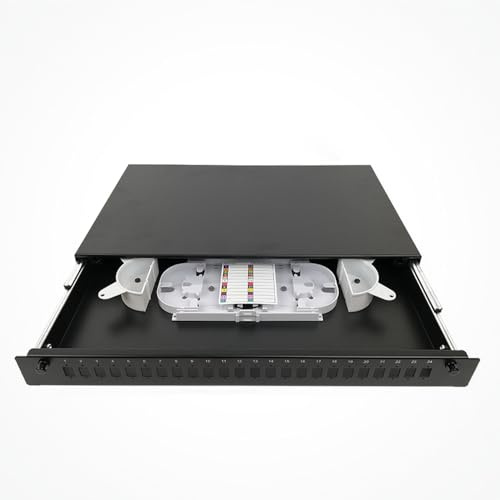 Silex | PatchPanel Fibra Óptica 1U para Rack 19” | Gestión Profesional de Redes FTTH y CPD | Incluye Frontal 24 Puertos SC y Portafusiones | Adaptadores SC No Incluidos | Uso Telecom