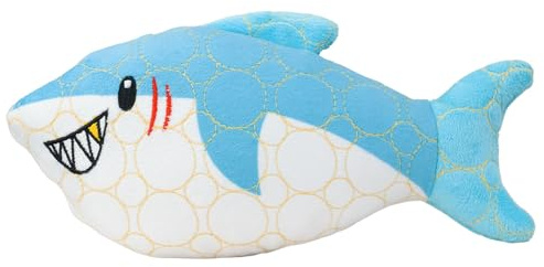 BITE FORCE Deep Sea Peluche giocattolo resistente per cani - Realizzato in Kevlar, materiale multistrato con cuciture rinforzate e Squittio. Ideale per forti masticatori (Squalo)