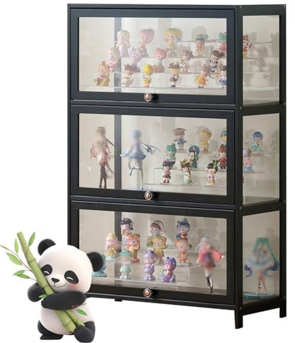 Ddasam Vitrina expositora,Vitrina Expositora para Colecciones, Vitrina Cristal Expositora Metacrilato para Figuras Coleccionables para Oficinas, Dormitorios de Fácil de Instalar