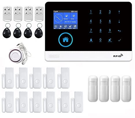 Système d'alarme de sécurité à domicile, Système d'alarme de sécurité domestique GSM alarme interphone télécommande numérotation automatique 433 MHz détecteurs Tuya APP contrôle pour la maison, l'appa