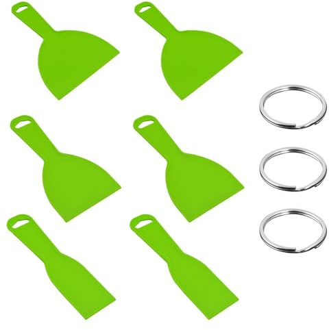 6 Pezzi Raschietto Verde, Anello Chiave Da 3 Pezzi, Raschietto In Plastica Multifunzione, Raschietto Fai-Da-Te, Raschietto Riutilizzabile, Strumento Di Raschietto D'Arte