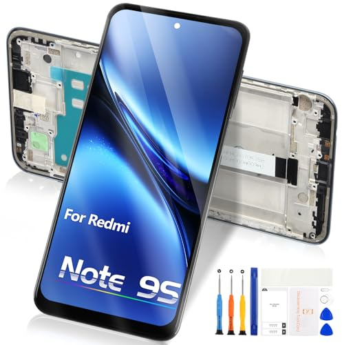 Pantalla LCD para Xiaomi Redmi Note 9S / Redmi Note 9 Pro 4G Display - para Redmi Note 9S LCD para Redmi Note 9 Pro Pantalla Táctil Digitalizador Assembly M2003J6B2G M2003J6A1G (Negro con Marco)