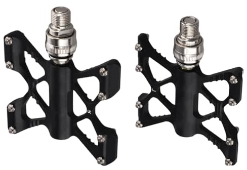NbgrvB Pedal de liberación rápida para bicicleta plegable Brompton, pedales de bicicleta de aleación de aluminio de 9/16 pulgadas con rodamiento sellado DU, diseño CNC antideslizante, negro y negro