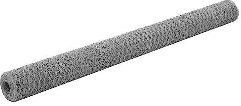 QJBSAVVA Grillage pour Volière en Acier Galvanisé 25x1,5 m, Rouleau Hexagonal Maille 36 mm Fil 0,5 mm, Clôture pour Poules, Enclos Lapins et Protection du Potager, Argenté