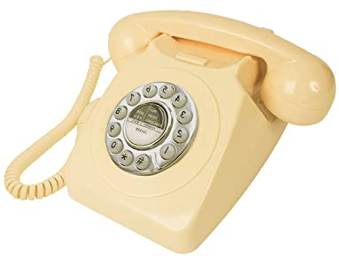 Benross 44530 Classic Retro Telephone/Vintage Style Corded Phone/Classic Ringer Sound/Push Button Dialling/Redial Function/Easy Setup/Cream