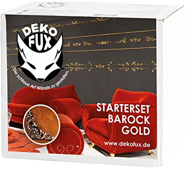 dekofux Starterset 3D Wandgestaltung, Dekoration für Wände und Möbel (Gold)