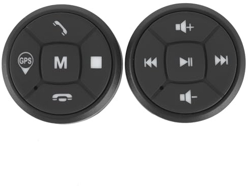 Akozon Kit Bluetooth per Auto, Pulsante di Controllo del Volante, Telecomando Portatile per Radio, Controller dello Sterzo Senzafilo