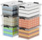 Cetomo 65L*6 Storage Boxes, Carry Plastic Storage Box with Lids, Organizing Container with Handle and Secure Latching Buckles, Stackable, Nestable, Tote Bin for Home Office Clothes, 65L-6Pack, Clear