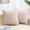 ZWJD 2er Set Kissenbezug 40x40 Kordsamt Sofakissen Weiche Kissenhülle Boho Kissenbezüge Dekokissen Moderne Kissen Deko für Couch Schlafzimmer Zuhause Auto Dekor Zierkissenbezüge Rosa