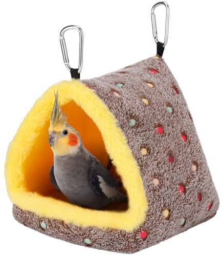 Medium Winter Warm Bird Nest for Cage - Comfortable Bird Bed with Support Board, Hanging Hammock Shed Hideaway Hut Gift for Cockatiel Monk Parrots Sun Conure