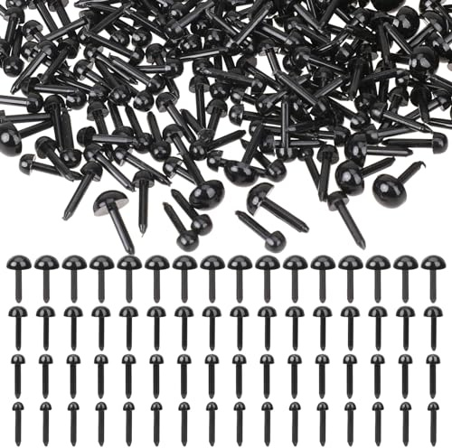 500 ojo pequeños de seguridad para ganchillo y muñecas, mini ojos de peluche 3-6 mm, negros para animales de ganchillo, agujas de fieltro