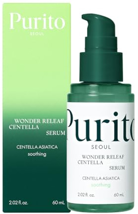 PURITO Centella Serum, Korean Centella, for All Skin Types, Ampoule, Soothing, Calming, Facial Serum for face, Vegan & Cruelty-Free, Korean Skin Care, 60ml 2fl.oz