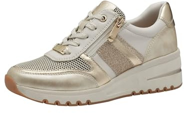 MARCO TOZZI Baskets Plates pour Femme avec Fermeture éclair - Semelle Chunky, Crème Comb, 41 EU