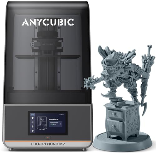 ANYCUBIC Photon Mono M7 Resin 3D Printer, 150mm/h Printing Speed, 10.1” 14K HD Mono Screen Resin Printer with Latest LighTurbo 3.0, Intelligent Assisted Printing System, Printing Size of 223*126*230mm
