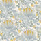 VEELIKE Tapete Blumen Gelb Grau Chrysantheme Blumentapete Vintage Tapete Blätter 44.5cm x 300cm Selbstklebende Tapete Blumen William Morris Mustertapete Fototapete Schlafzimmer Badezimmer Abnehmbar