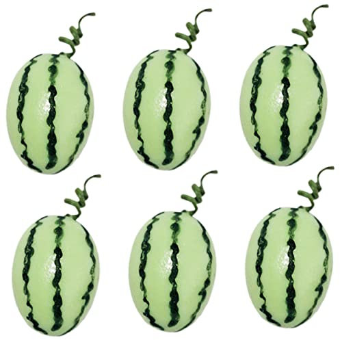 BESPORTBLE 6Pcs Mini Watermelon Models Decorative Mini Fruit Models for Dollhouse Scene Decor Photo Props and Cake Decoration Realistic Accessory for Mini House Layouts