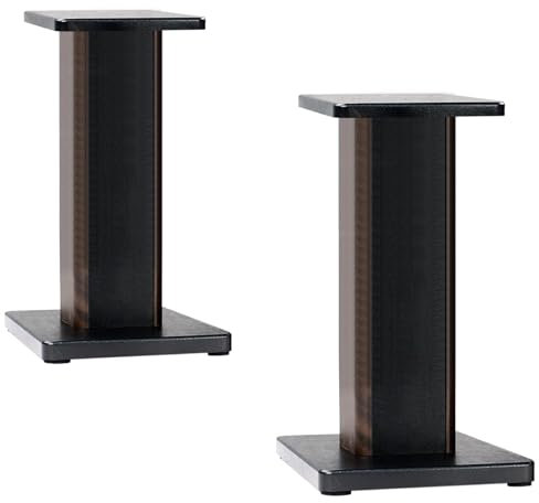 OUUTMEE 50CM (20 Inch) Wood Speaker Stands - Heavy Duty HiFi Speaker Stands for Home Theatre & Studio Monitors - Universal Floor Bookshelf Speaker Support with Sand-Fillable Design(Set of 2)