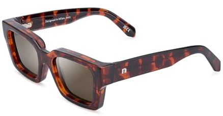 CLANDESTINE - Gafas de Sol Unisex - Colección Model - Modelo Nesso - Montura de Acetato Color Habana - Lentes de Nylon Polarizado de Color Marrón - Protección UV 400