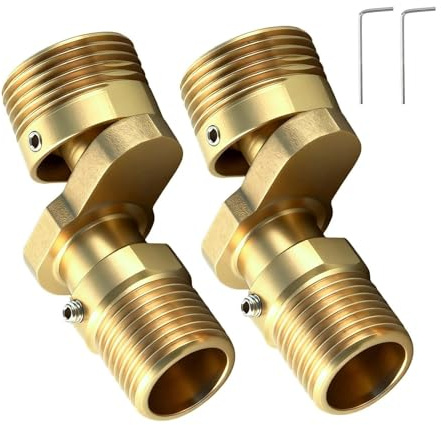 txuzong 2 Piezas Grifo de Ducha de Cobre Ajustable, Excentricas | Grifo Regulable 1/2 a 3/4, 360° Ajustable Pie Curvado Angular de Latón, Apto para Cocinas, Baños y Zonas Comunes