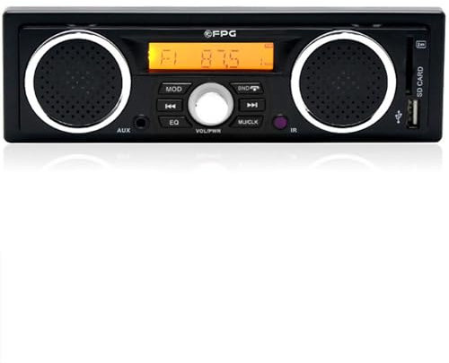 PolarLander 1 DIN Car Radio 12V FM MP3 Bluetooth Autoradio Bluetooth Llamada Manos Libres In-Dash Estéreo para automóvil Incorporado Puerto ISO con Dos Altavoces