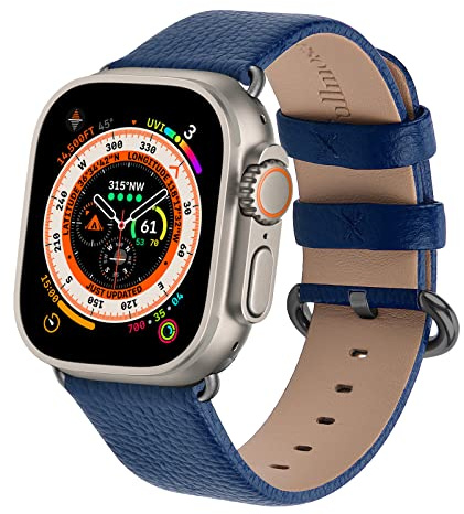 Fullmosa kompatibel mit Apple Watch Armband Ultra3/Ultra2 49mm 46mm 45mm 44mm 40mm 41mm 42mm 38mm, Lederarmband Ersatzband für Damen Herren, Leder Armbänder für iWatch 11/10/9/8/7/6/SE/5/4/3/2/1