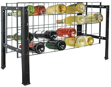 SCHULTE Regalwelt Weinregal für bis zu 32 Flaschen, 43x80x35 cm (HxBxT), schwarz, Getränkeregal, Weinflaschenregal, Flaschenregal