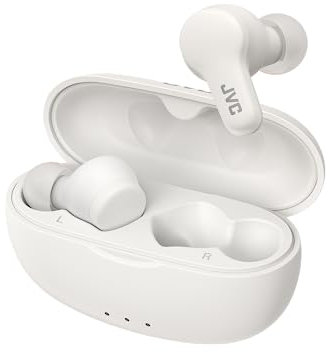 JVC HA-A7T2 Gumy Wireless Bluetooth Headphones, 24 Hour Battery (White)